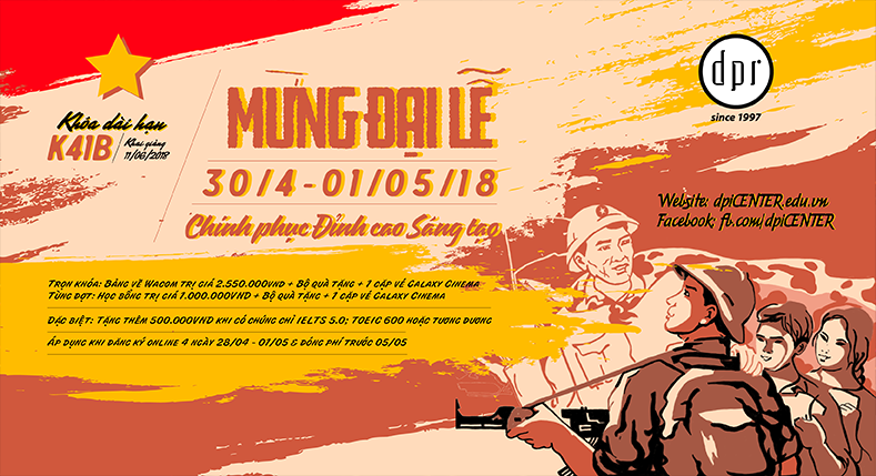MỪNG ĐẠI LỄ 30/04-01/05/2018 <br />
SÁNG TẠO ĐỈNH CAO CÙNG dpiCENTER